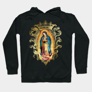 Our Lady of Guadalupe Mexican Virgin Mary Mexico Aztec Tilma 20-102 Hoodie